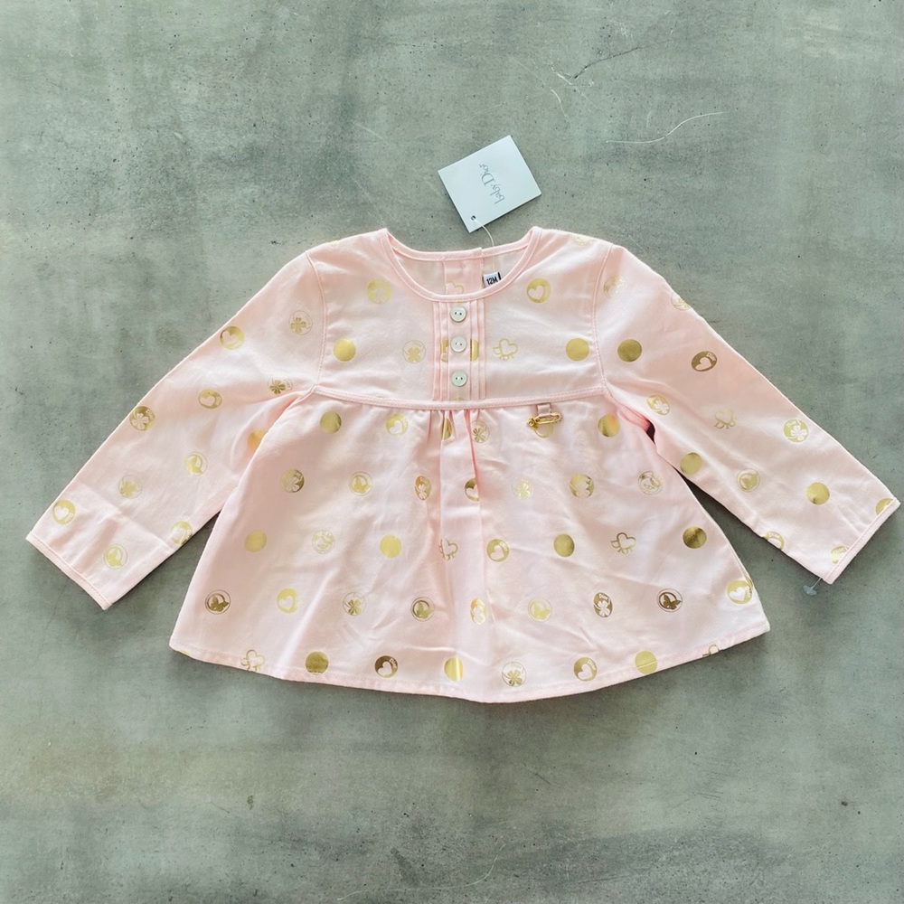 NWT Baby Dior 12M incredible detailing rose/gold